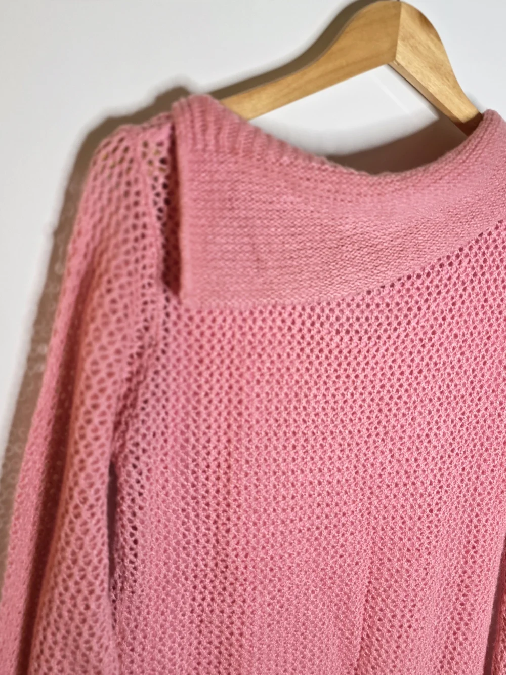 Style & Co Pink envelope neck Open-Knit Women's Sweater and built in tank under